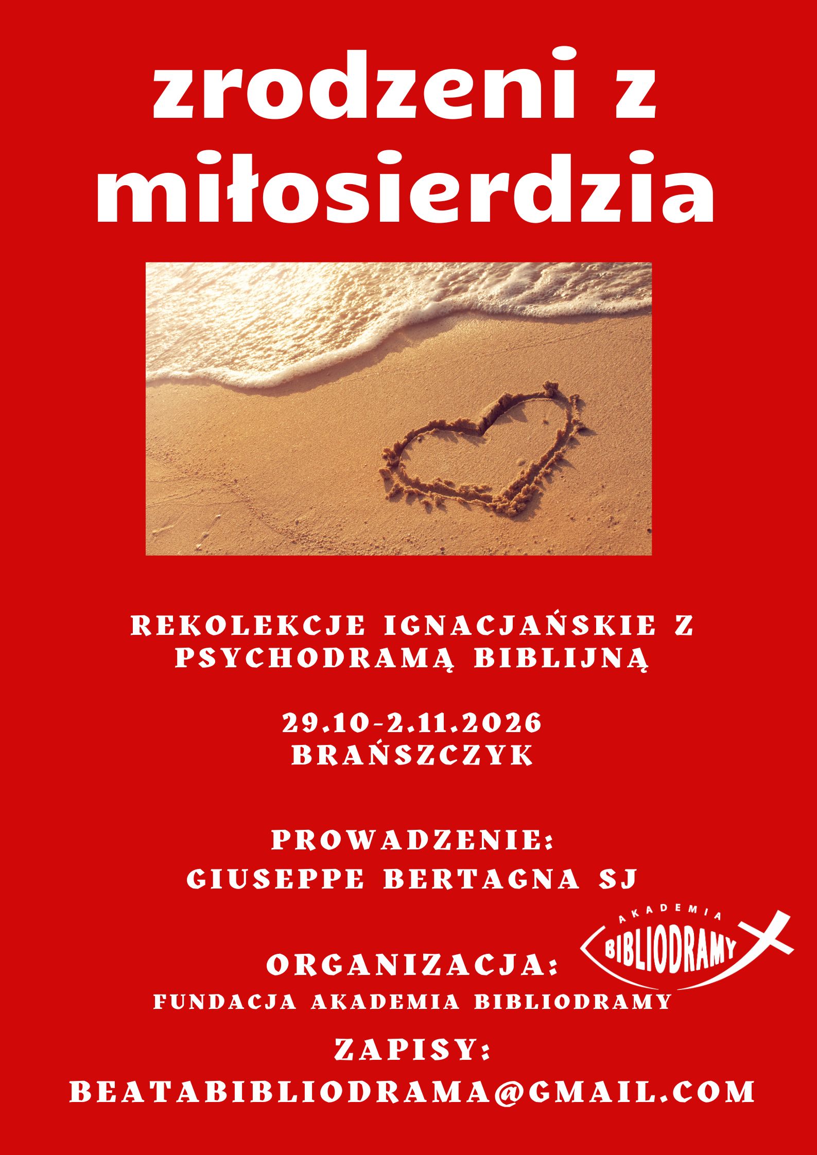 Plakat rekolekcji Zrodzeni z miłosierdzia ‐ Brańszczyk 2026